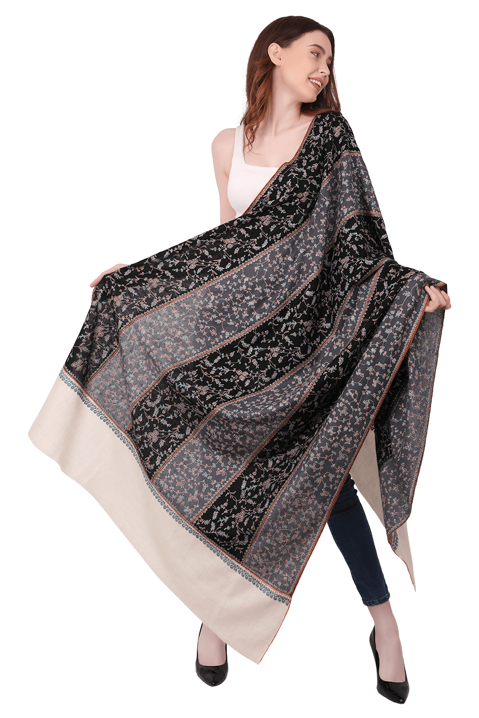 Aanaya Black Pashmina Shawl