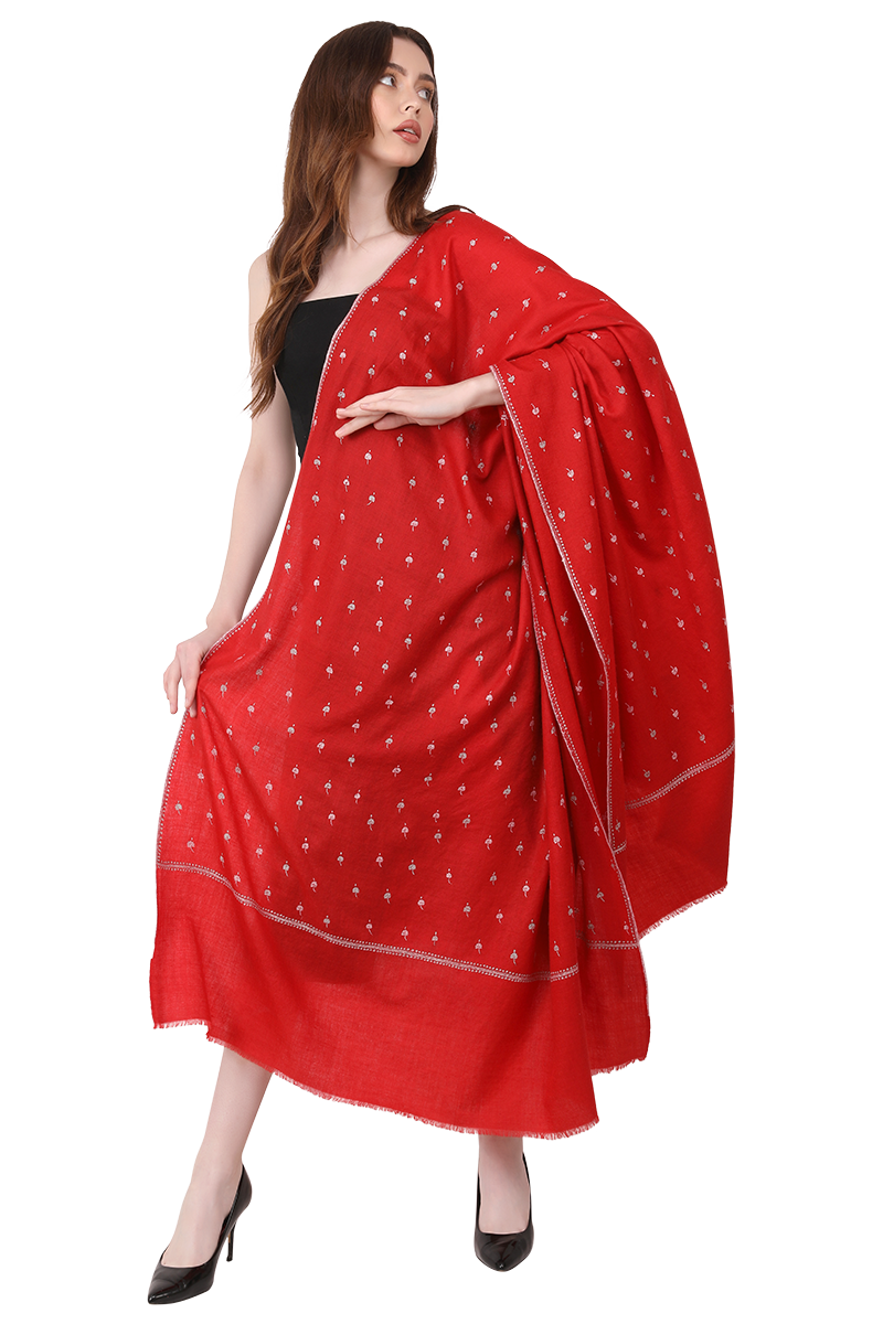 Polka Red Pashmina Shawl