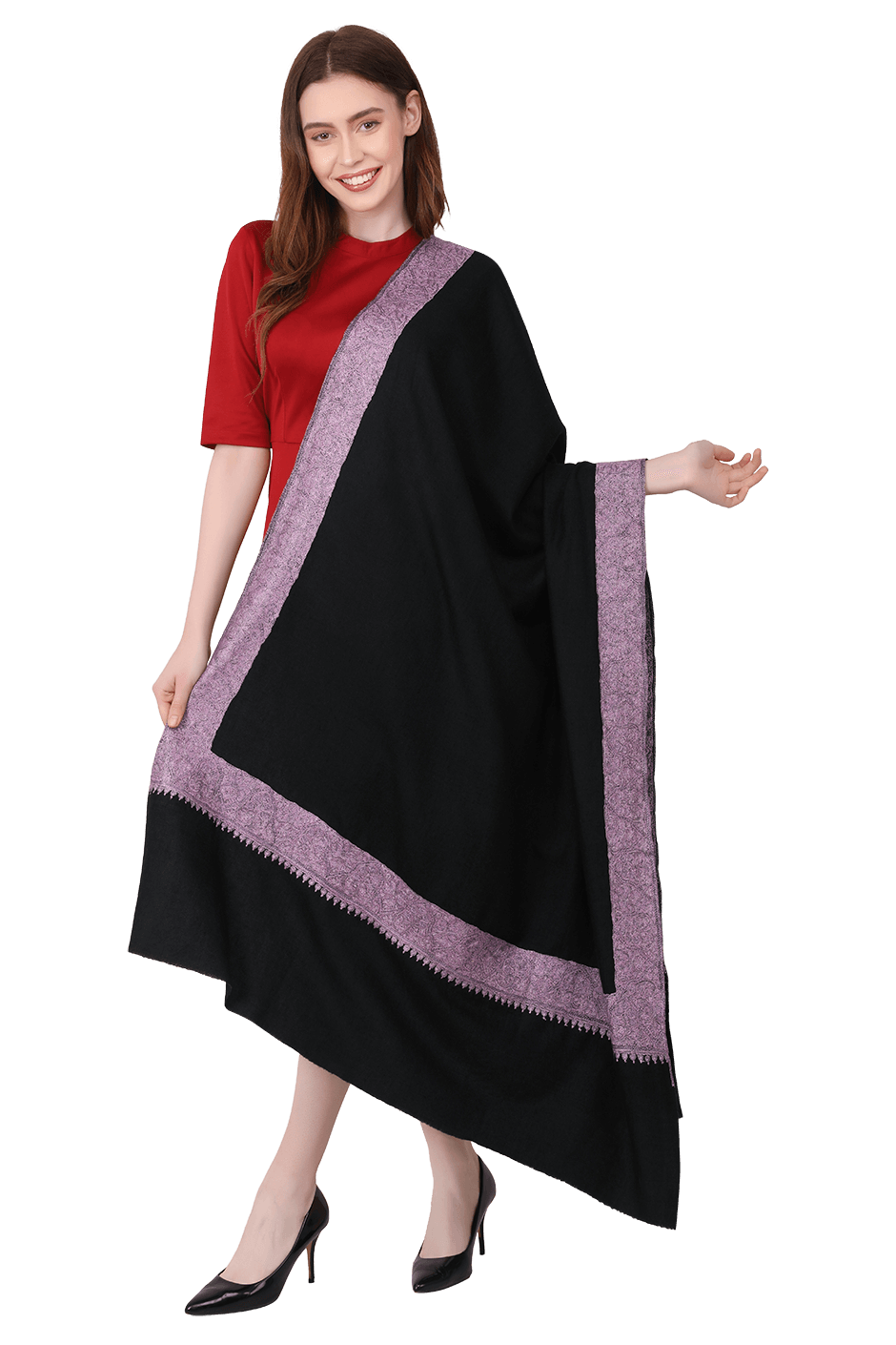 Meera Black Pashmina Shawl