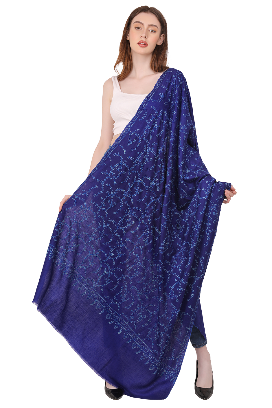 Shula Dark Blue Pashmina